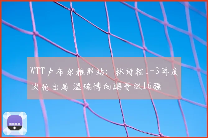 WTT卢布尔雅那站：林诗栋1-3再度次轮出局 温瑞博向鹏晋级16强